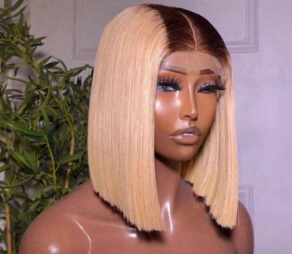 1b/Blonde Bone Straight Hair (10 Inches)