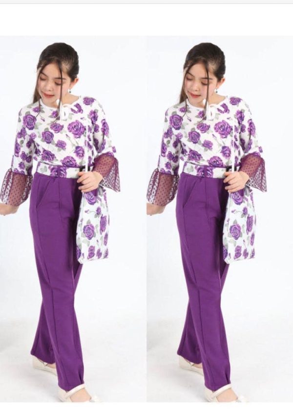 Girls' Turkish 3-Piece Floral Set (Includes Matching Tote Bag)